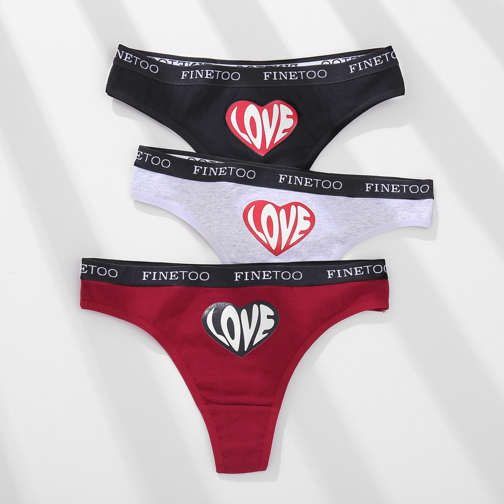 Quần lót CUTEBYTE cotton in chữ cái cỡ M-XXL thời trang cho nữ