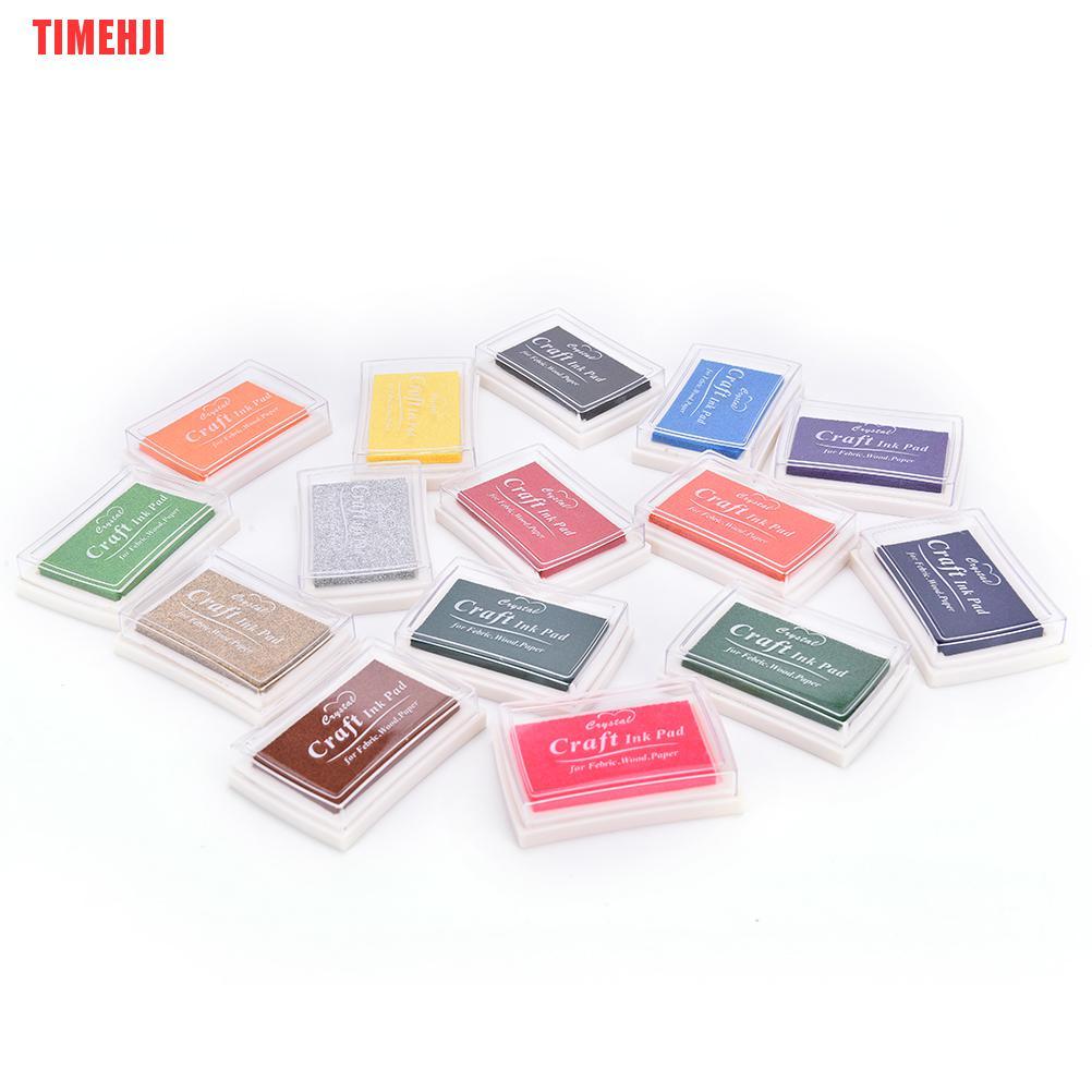 TIMEHJI NEW Free Shipping Child Craft Oil Based DIY Ink Pad Rubber Stamps Fabric Wood Paper Scrapbooking 15 Colors Inkpad Finger Paint