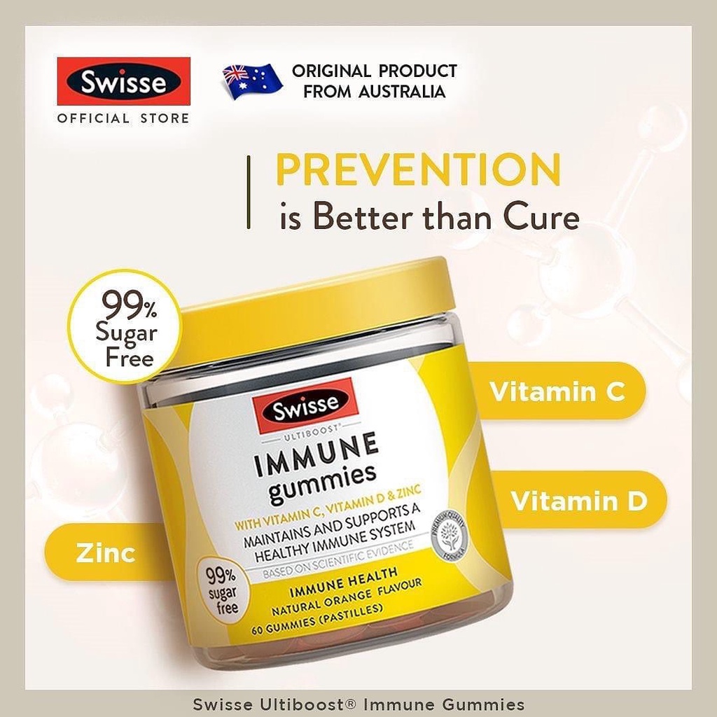 Tổng hợp Kẹo Gummies Swisse: Hair Skin Nails Swisse 50 viên, Collagen Glow 45 viên và Immune 60 viên