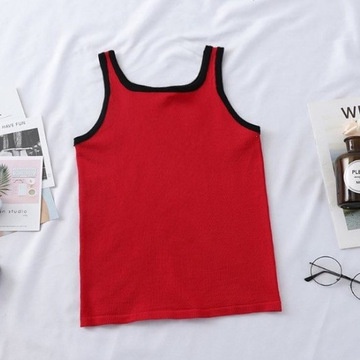 Áo Croptop Không Tay Hở Lưng Màu Sắc Tương Phản Phong Cách Hàn Quốc Thời Trang Mùa Hè Dành Cho Nữ