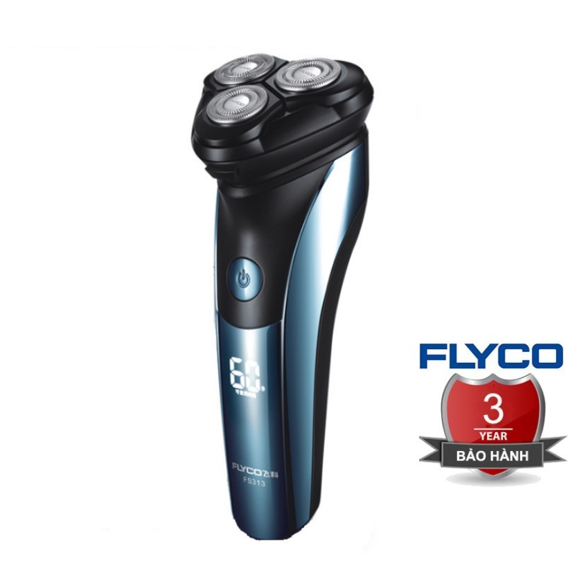 [TEM FLYCO] Máy Cạo Râu Nam FS313VN Flyco 3 Lưỡi Dao Thông Minh II BH 36 Tháng (Hỗ Trợ Tỉa Bấm Tông Đơ Cắt Tóc Mai)