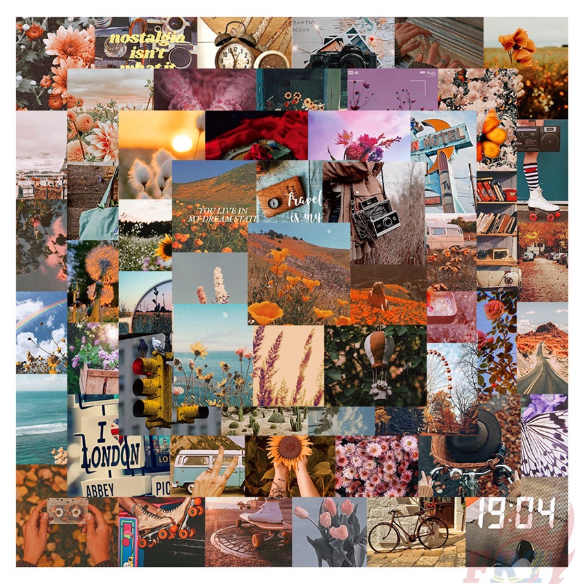 ❉ Beautiful Scenery Series 02 Afternoon . Retro Memory Stickers ❉ 56Pcs/Set DIY Fashion Mixed Luggage Laptop Skateboard Doodle Decals Stickers