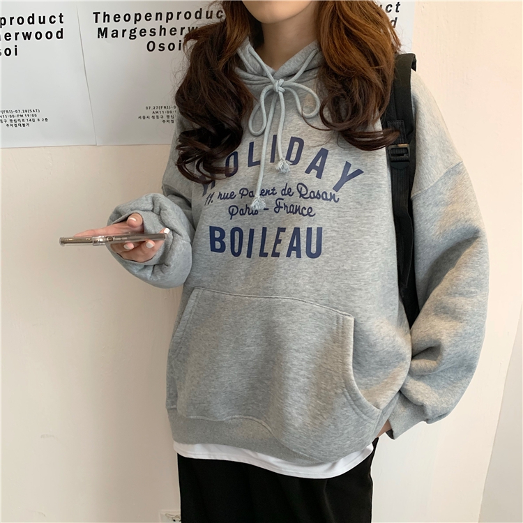 NRVP Áo sweater tay dài cỡ lớn dáng rộng thời trang thu đông 2020 phong cách Hàn Quốc dành cho nữ