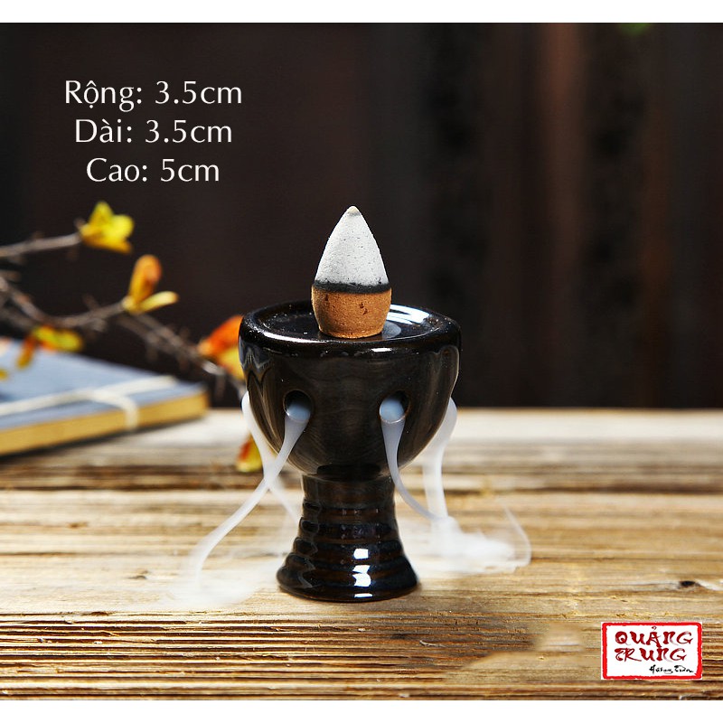 Thác Khói Trầm Hương Đế Gốm Sứ Đặt Nụ Trầm | BigBuy360 - bigbuy360.vn