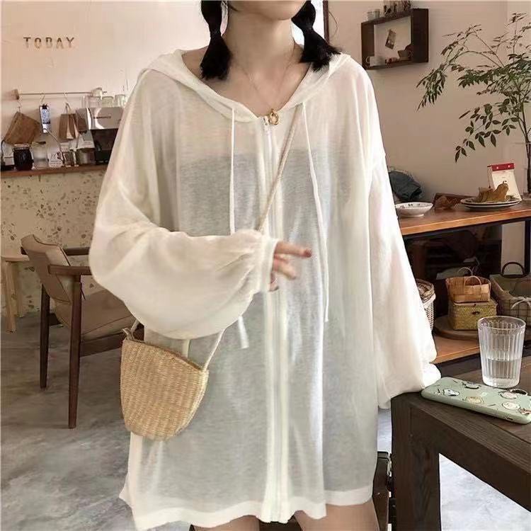 Áo Khoác Chống Nắng Dệt Kim Màu Trơn Tay Dài Dáng Rộng Phối Khóa Kéo Phong Cách Hàn Quốc Thời Trang Cho Nữ | BigBuy360 - bigbuy360.vn