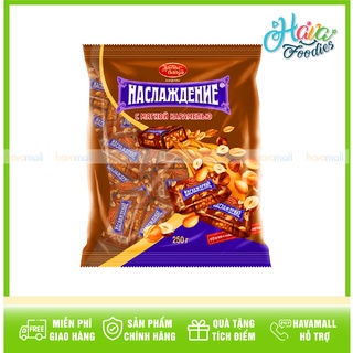 Kẹo Phủ Socola Nhân Caramel Và Hạt Các Loại Naslazhdenie 250gr