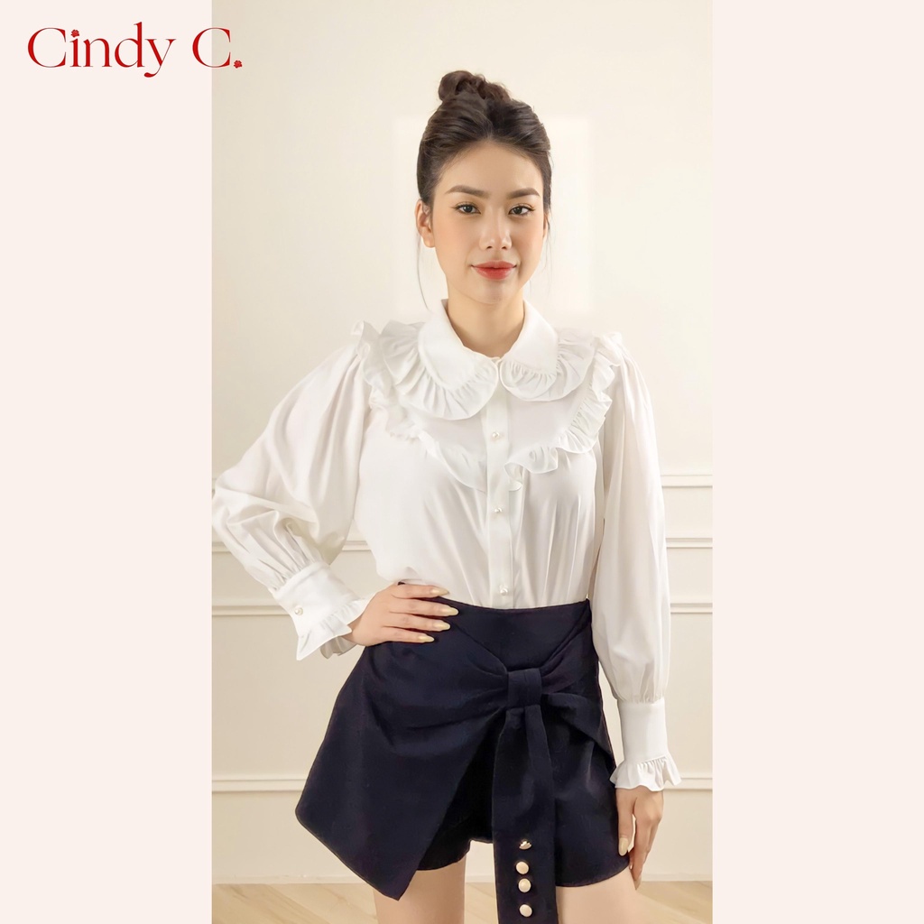 Áo sơ mi cách điệu Aurora CINDY C thanh lịch nữ tính 757