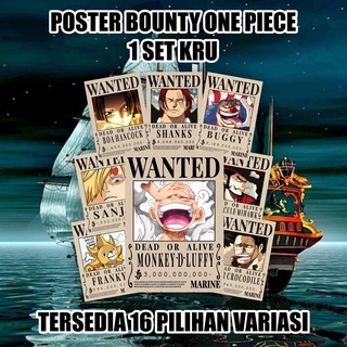 Image of Poster Bounty One Piece 1SET KRU ISI 10PCS SIZE A4