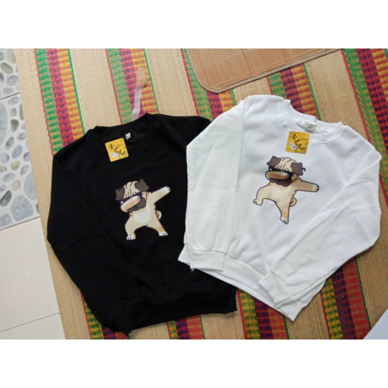 Áo đôi thu đông nỉ hình cún yêu, có ảnh chụp thật