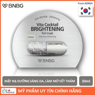 Mặt Nạ BNBG Brightening Dưỡng Trắng Làm Đều Màu BNBG Vita Cocktail Brightening Foil Mask Intensive Whitening 30ml (Bạc)