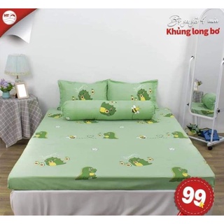 Sét ga gối (gồm 4 món: ga trun bọc đệm +2 vỏ gối đầu +1 vỏ gối ôm)