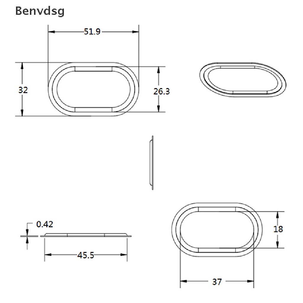 Đĩa Loa Rung Bass Diaphragm 5030 Hình Oval Bằng Cao Su Tản Nhiệt Chuyên Dụng