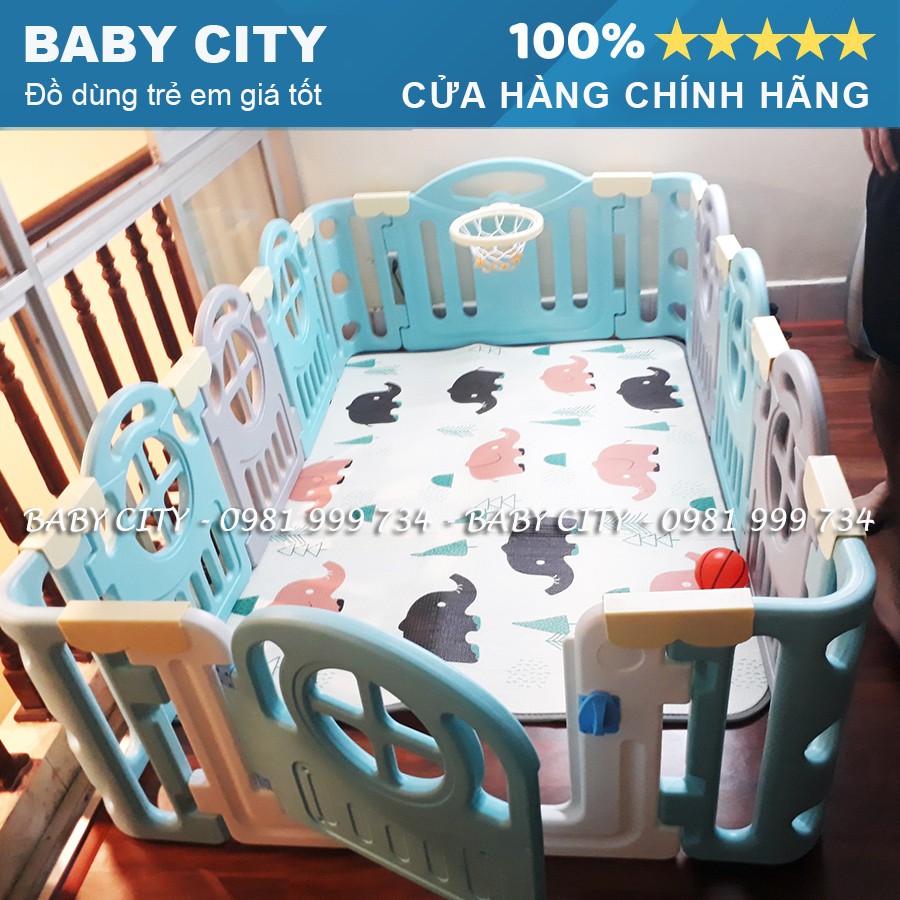 Quây cũi nhựa cho bé Hàn Quốc Newber Kitty bo góc  1m3x2m - Quây nhựa cao cấp