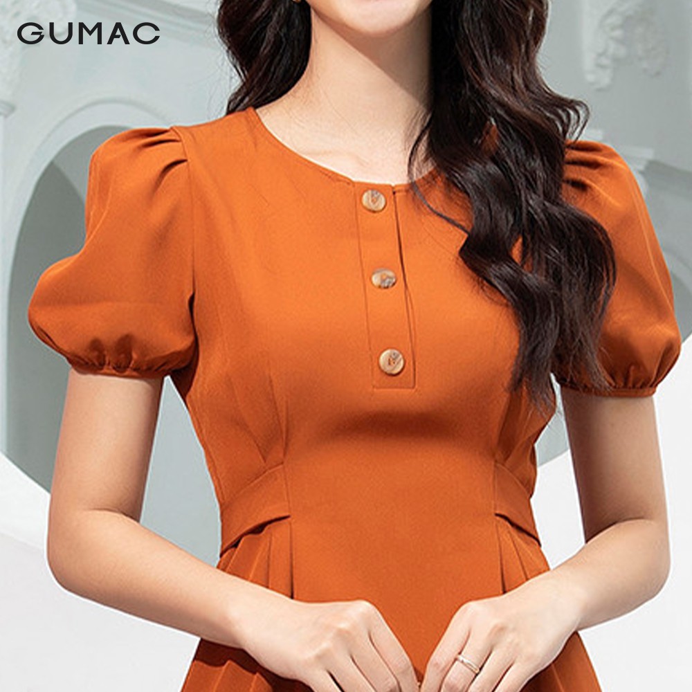 [Mã WAGU12 giảm 20% tối đa 50k đơn 150k] Đầm A dây nơ eo GUMAC DA9245 | BigBuy360 - bigbuy360.vn