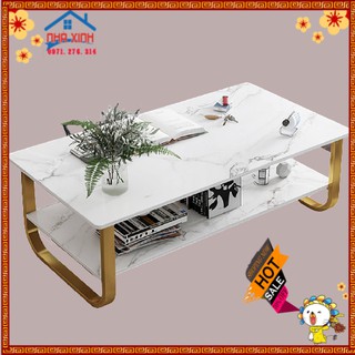 BÀN TRÀ HOA VĂN ĐÁ CẨM THẠCH - BÀN SOFA PHÒNG KHÁCH CHÂN SẮT HÌNH CHỮ NHẬT