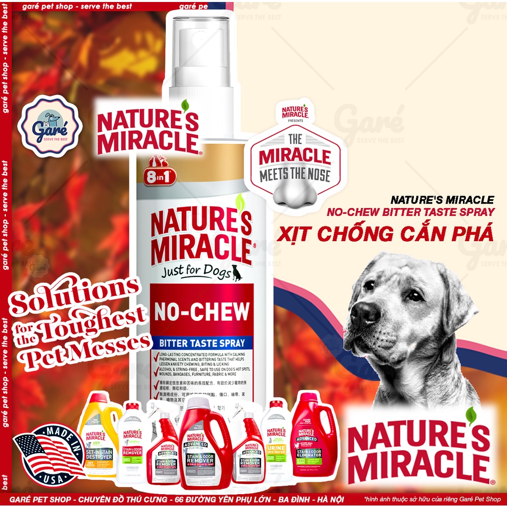 Xịt Natural Miracle chống cắn phá, nhai đồ dành cho Chó Nature's
