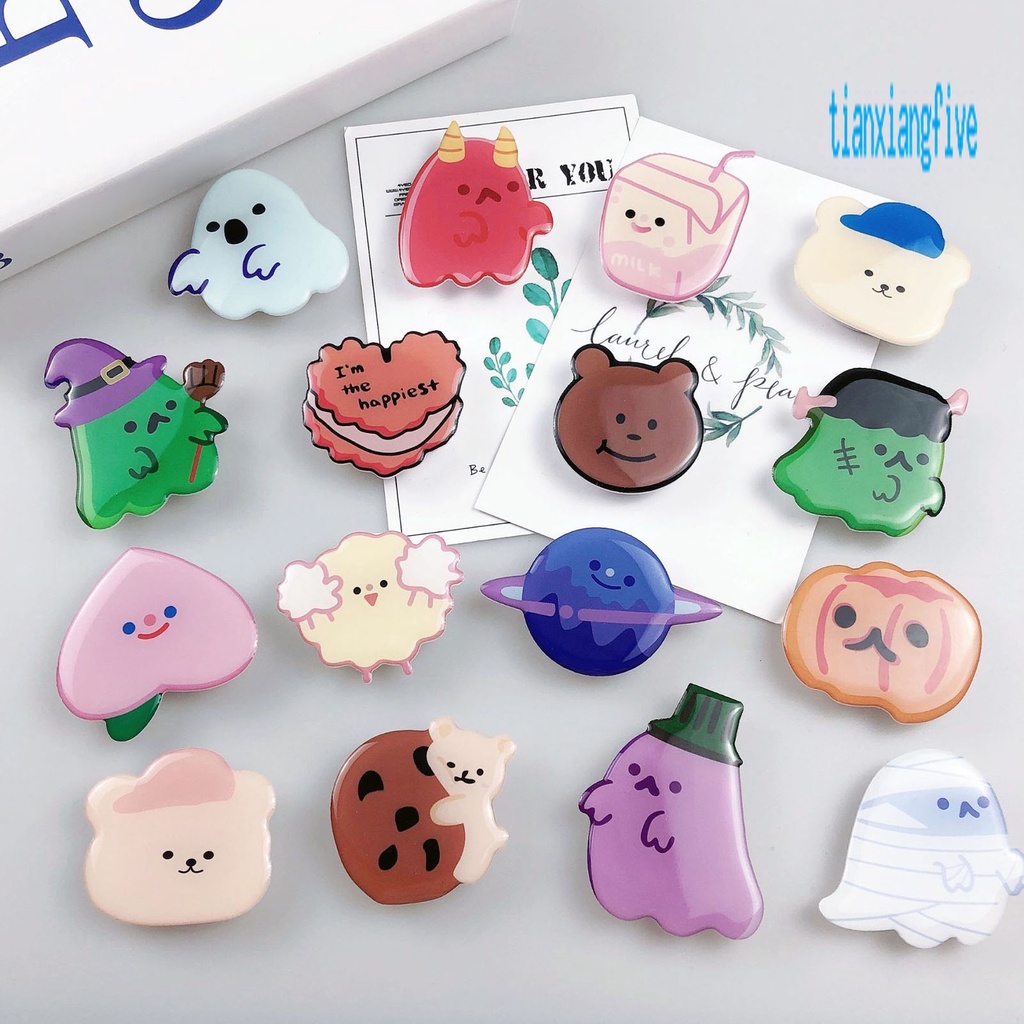 Tx- Giá Đỡ Điện Thoại Dạng Kẹp Ngón Tay Epoxy Hình Ma Hoạt Hình Trang Trí Halloween Đáng Yêu Phổ Biến H