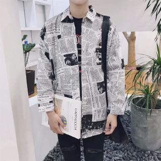 Áo Sơ Mi Tay Dài In Họa Tiết Vintage Cho Nam