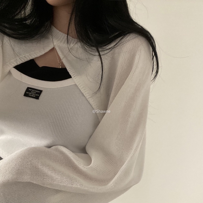 SET ÁO 2 DÂY KÈM CROP NGOÀI MS129