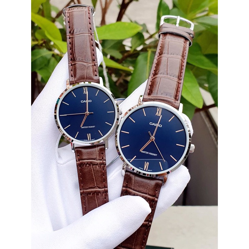 Đồng hồ kim dây da couple nam nữ Casio VT01 giá tốt