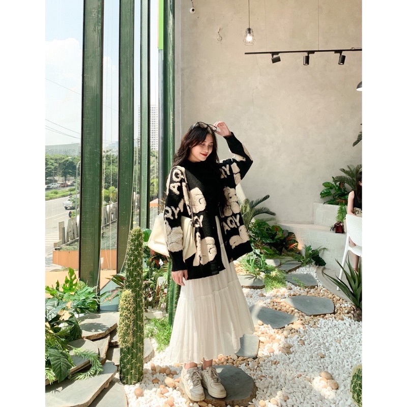 Áo khoác len cardigan Bông thỏ Hàng Quảng Châu loại 1