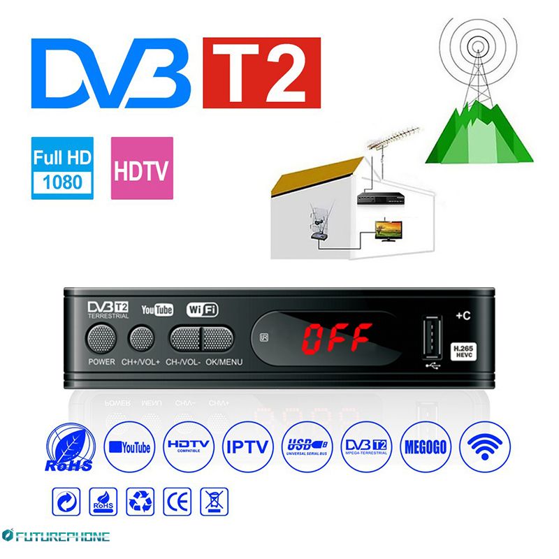 DVB-T2 Tuner Receiver HD 1080P Satellite Decoder TV Tuner DVB C T2 DVB USB For Monitor Adapter