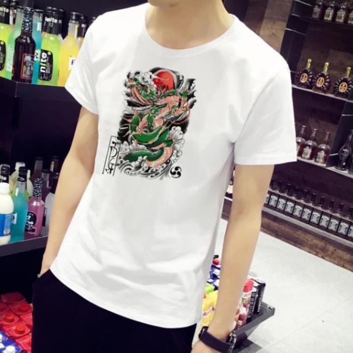 HOT SALE- Art-241 ... Áo Phông Nam Chất Cotton Thời Trang Giá Rẻ Dáng Cực Đẹp In Hình Rồng - áo cực sốc