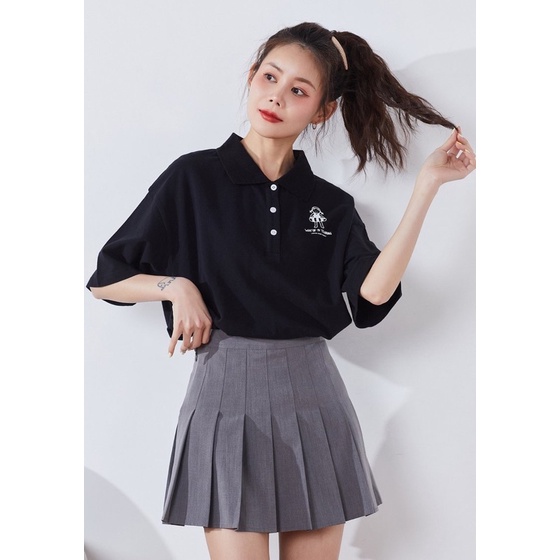 Áo Thun Nữ PoLo FREESHIP Phong Cách Ullzang Hàn Quốc Form Rộng [áo có cổ]