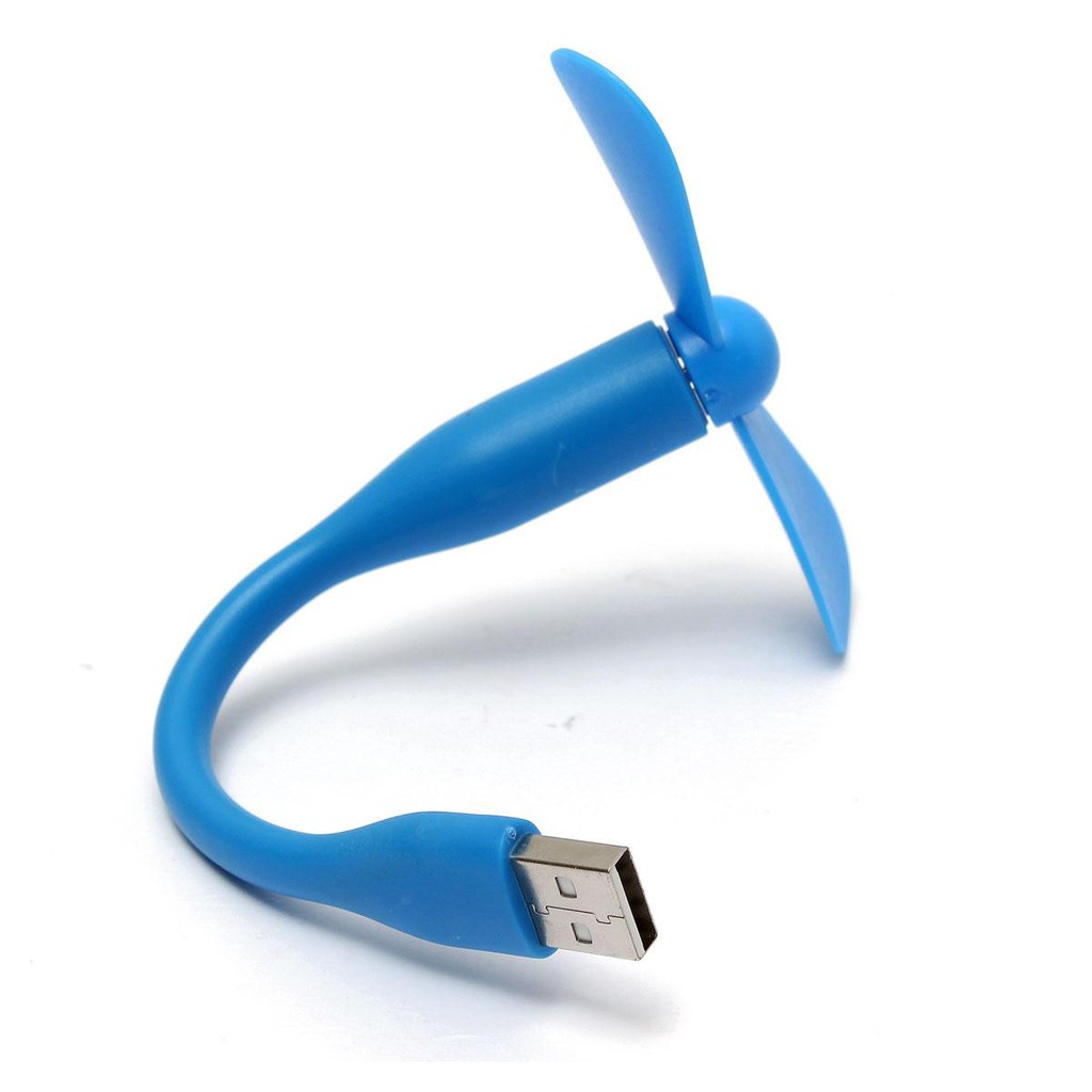 [Mã ELFLASH3 hoàn 10K xu đơn 20K] Quạt mini 2 cánh dùng nguồn USB uốn dẻo (Xanh da trời)