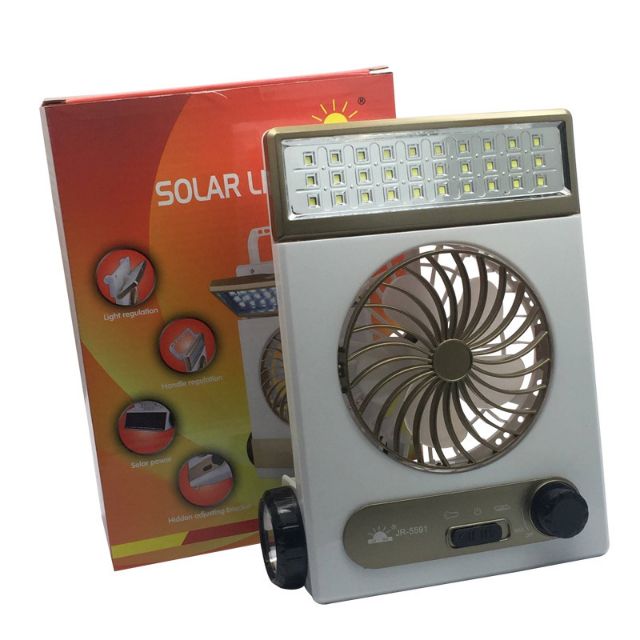 Quạt mini  tích điện năng lượng mặt trời 3 in 1