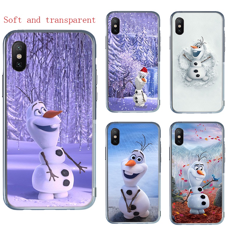 Ốp điện thoại mềm trong suốt họa tiết Olaf ấm áp cho Redmi 6A 7A 8A 9A 9C S2 6 7 8 9