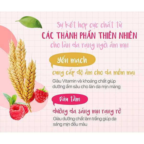 Sữa rửa mặt dưỡng ẩm sáng da Hazeline Yến Mạch Dâu Tằm 100g