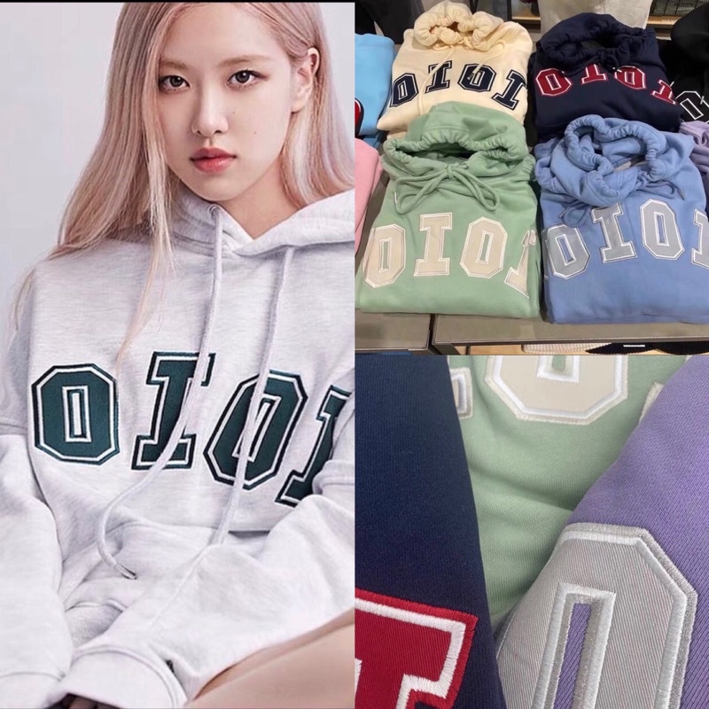 Áo Hoddie OIO Nỉ Chữ ThêuFull Màu Xanh mint/Đen/Be/Xanh Dương/Xám/Tím, Áo Có Mũ From Rộng chất nỉ mềm tay đẹp