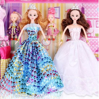 SDCN -  Đồ chơi trẻ em bộ búp bê barbie công chúa đồ chơi bé gái thay áo cưới 113 món với hộp quà tặng -AL