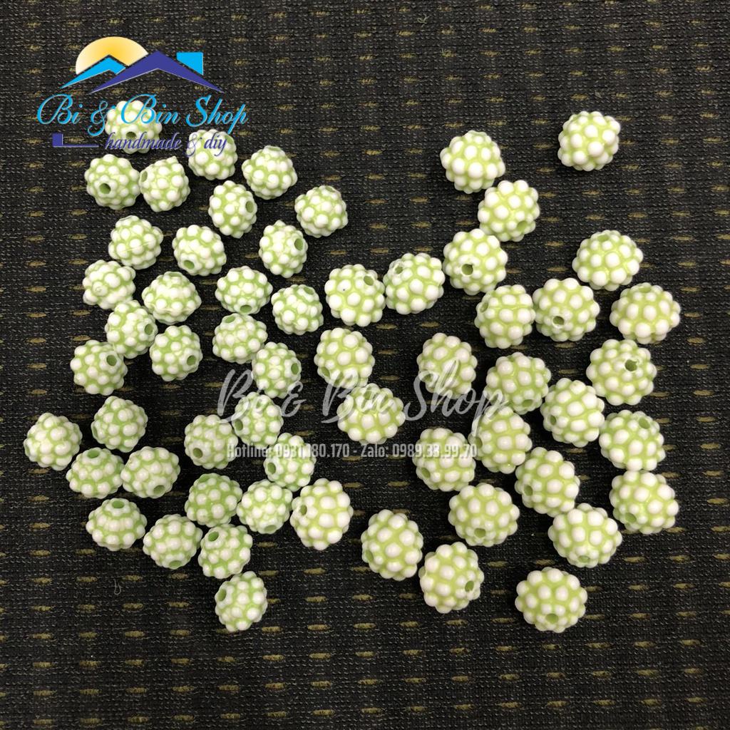 35-50 Cái Charm Hạt Nhựa Quả Châu Nhiều Màu Làm Vòng Đeo Tay, Làm trang Sức Handmade