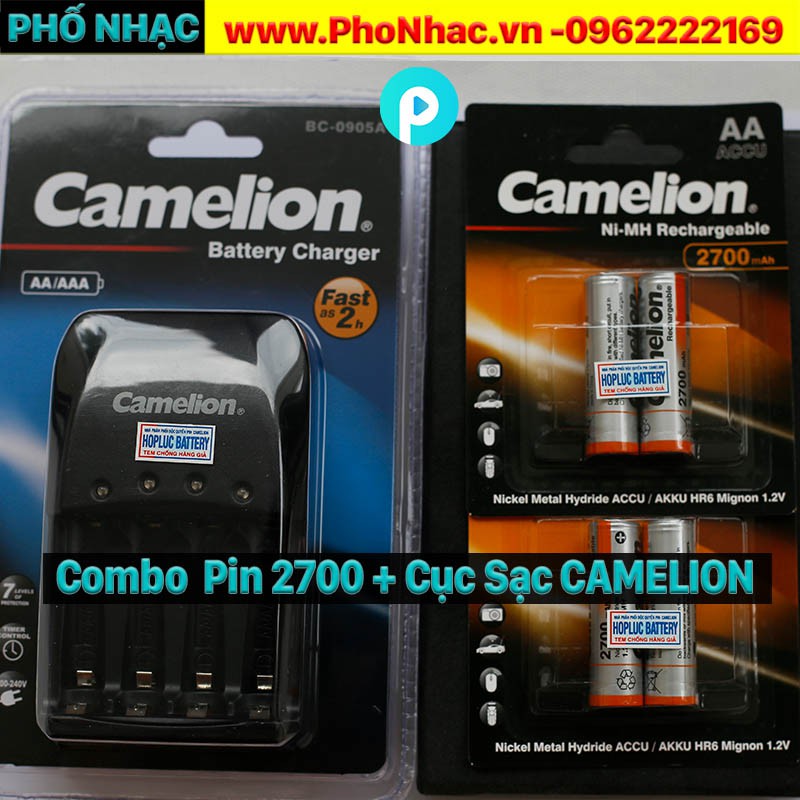 Combo PIN + SẠC CAMELION Xịn Chính Hãng, Pin 2700mah+ Sạc Nhanh BC-0905A Camelion