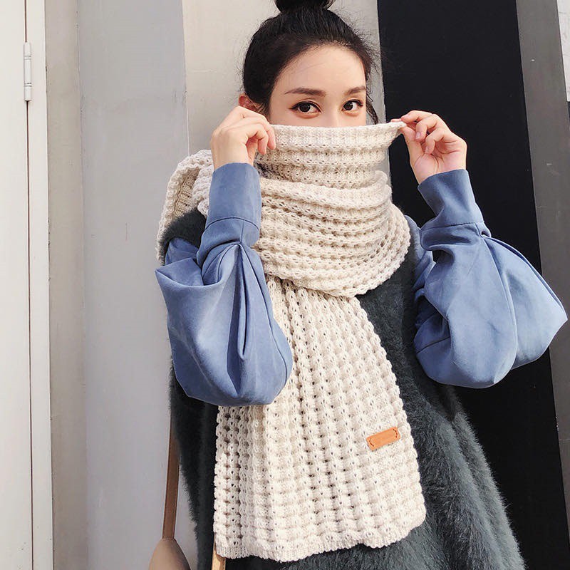 Khăn quàng cổ nữ len thừng nhiều màu - Khăn len kiểu dáng Hàn Quốc giữ ấm mùa đông
