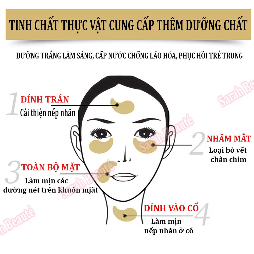 Mặt Nạ Mắt Collagen Giảm thâm, Bọng mắt, Chống nhăn, Dưỡng ẩm chăm sóc da - Sarah Beaute MP31