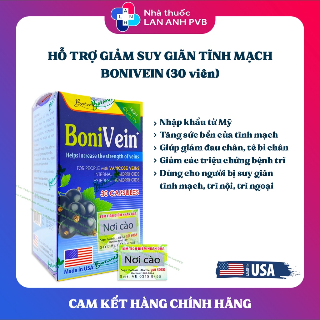 BoniVein - Suy giãn tĩnh mạch, trĩ không còn là nỗi lo.