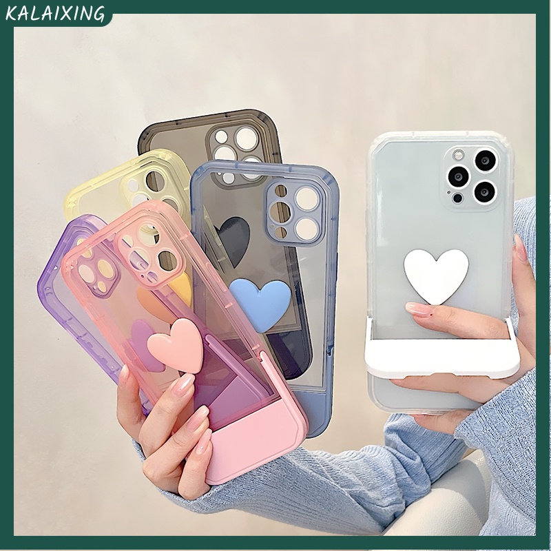 Ốp Điện Thoại Trong Suốt Họa Tiết Trái Tim Cho iPhone 13 12 11 Pro max X XS XR 12Pro 12ProMax