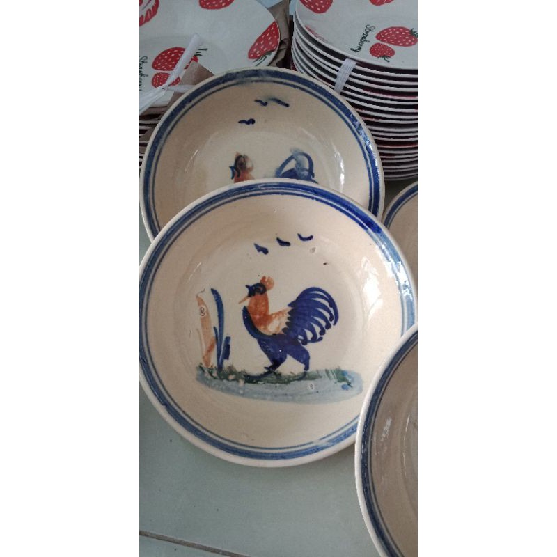 <Video SP> Dĩa Đá Xưa Hình Con Gà Tròn Sâu Lòng 19.5*4.5cm