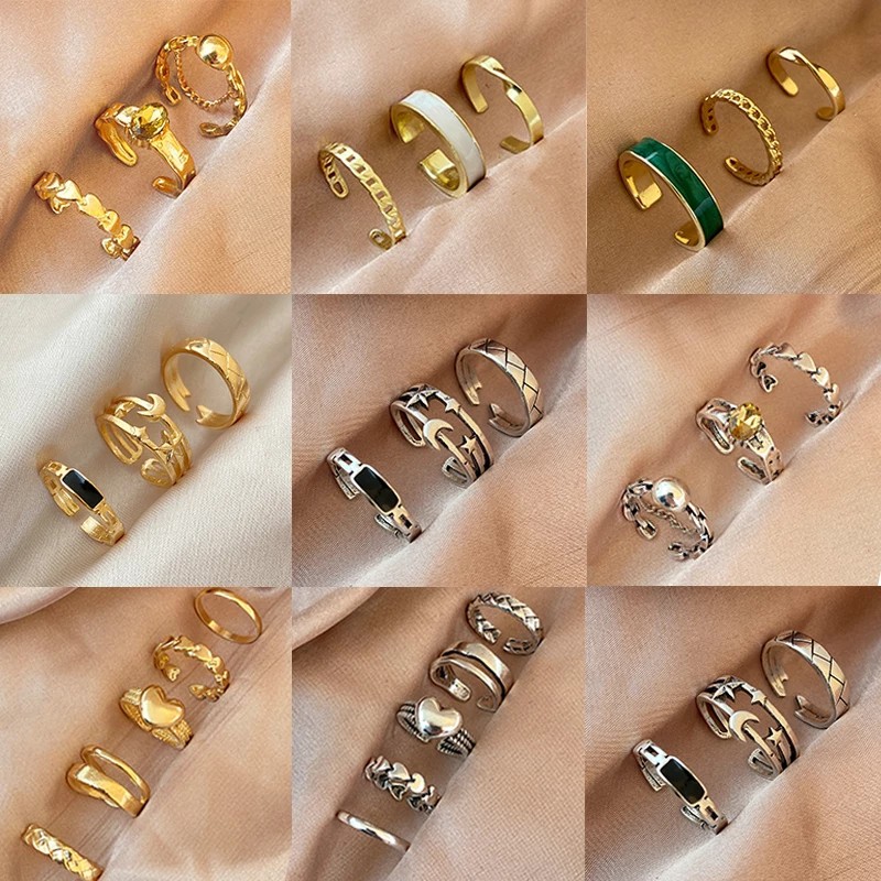 Set Nhẫn Đôi Thiết Kế Đơn Giản Phong Cách Hàn Quốc