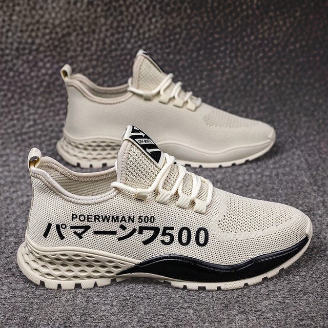 Giày nam thể thao sneakers - Poerrwmann 500 màu be siêu chất
