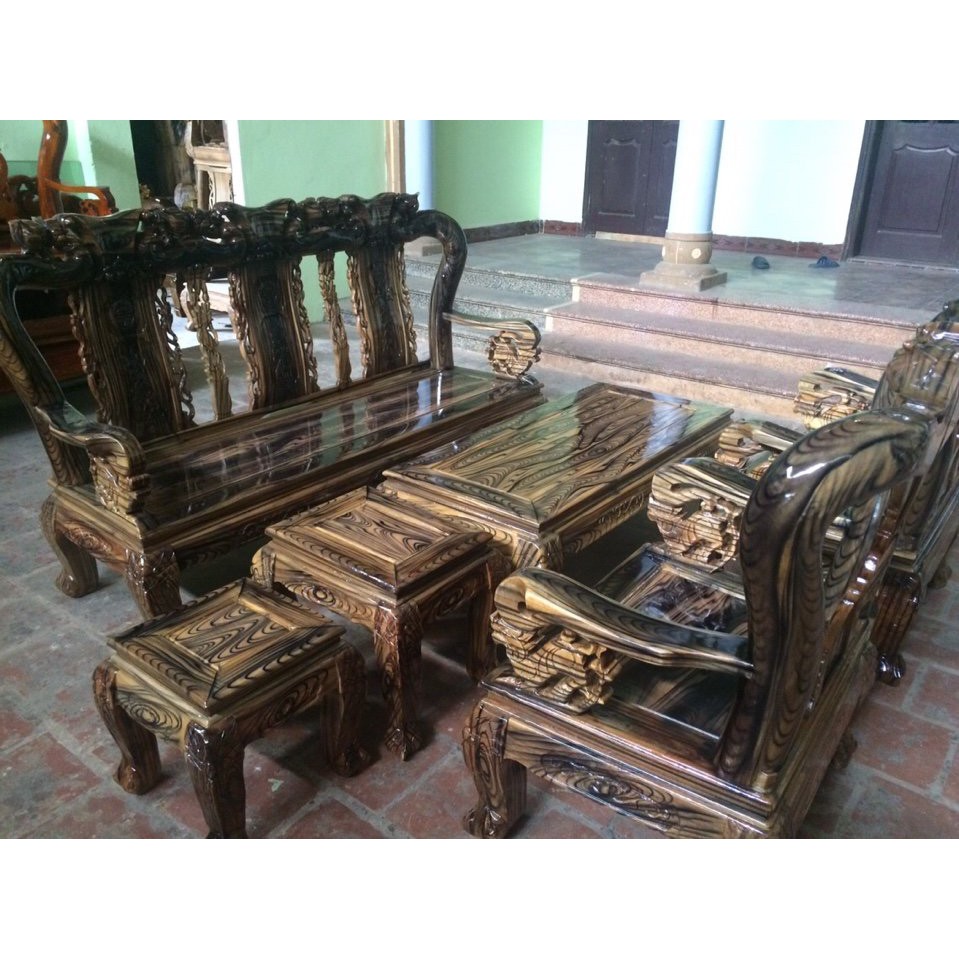 Bộ bàn ghế giả cổ minh đào gỗ tràm lõi