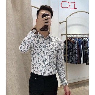 Sơ Mi Nam, Họa Tiết Trym Cò, Phối Màu Cực Đẹp, Dáng Body Hàn Xẻng Cực Đẹp