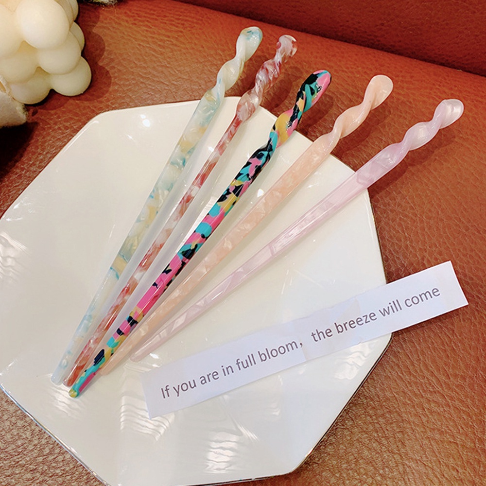 1 Trâm Cài Tóc Bằng Nhựa Acrylic Họa Tiết Đá Cẩm Thạch Cổ Điển Hàn Quốc Cho Nữ