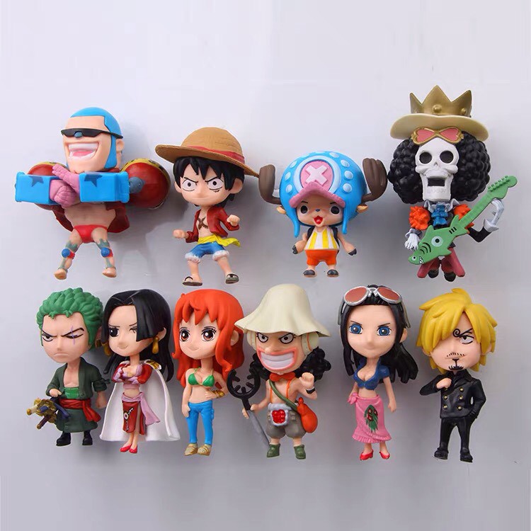 [COMBO 10 EM] Bộ mô hình nhân Vật chibi One piece  BĂNG MŨ RƠM anime mặc định + Boa HanCock