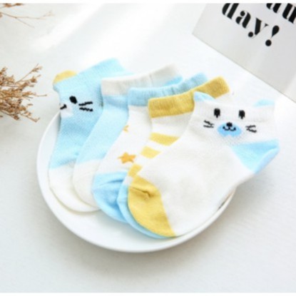 SET 5 ĐÔI TẤT ĐIỀU HÒA KID'S SOCKS CHO BÉ 0-4 TUỔI