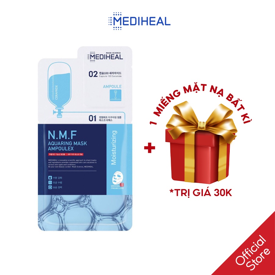 [Nhập mã COSMH22 giảm 8%] Mặt Nạ Mediheal Siêu Cấp Ẩm Phiên Bản 2 Bước N.M.F Aquaring Mask Ampoulex 30ML [K65]