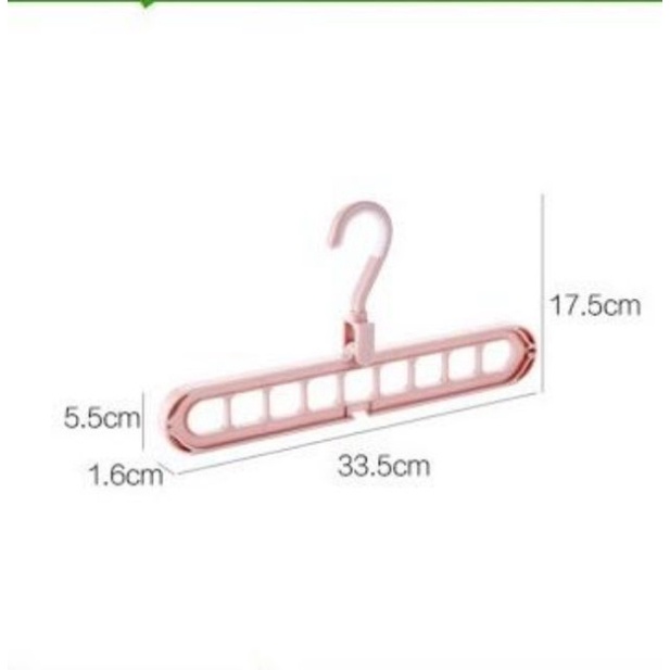 Móc treo quần áo đa năng 9 lỗ